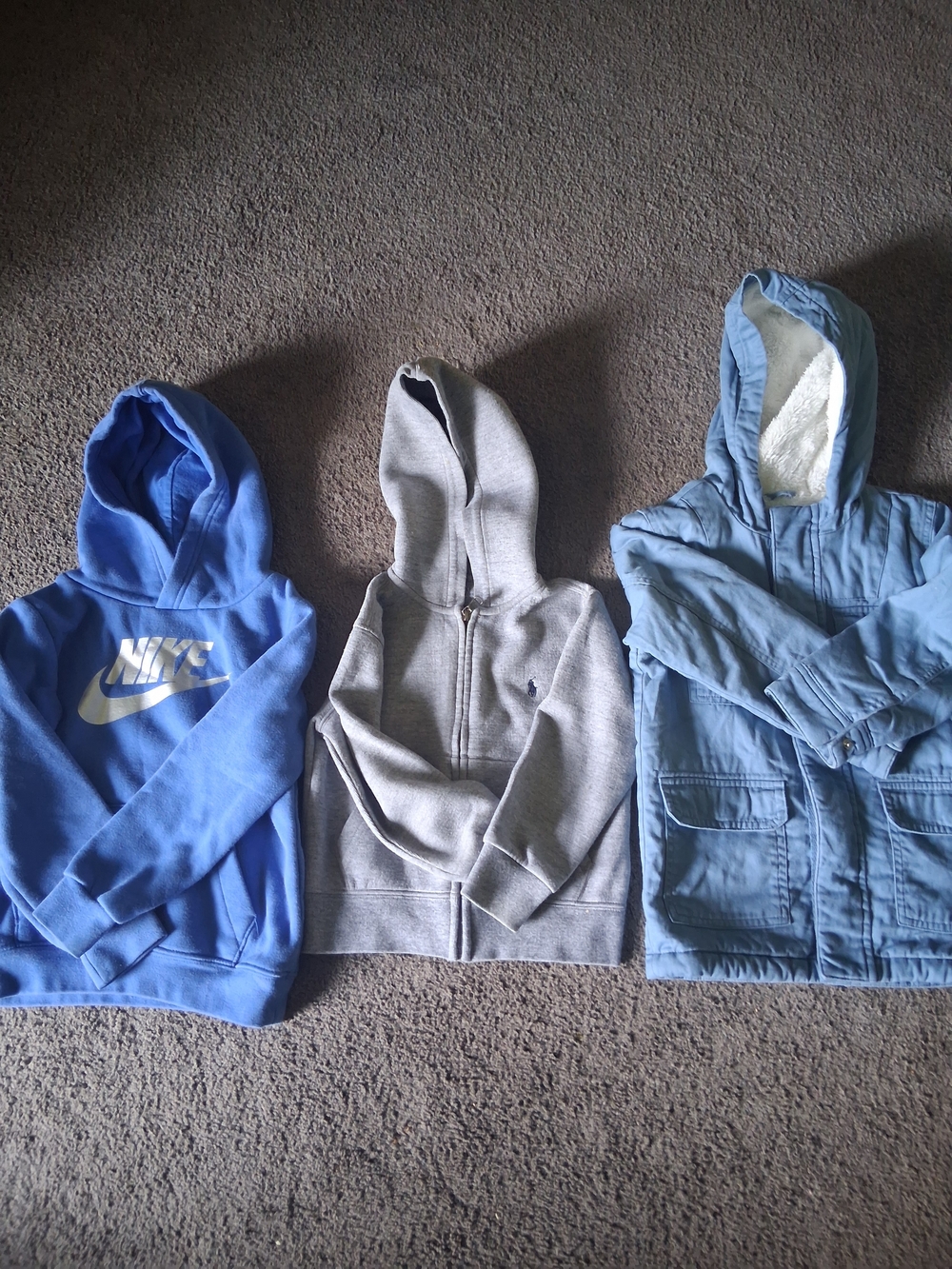 Nike Light Blue Kids Pullover Hoodie with Polo & Cat & Jack Coat Size 3T-4T